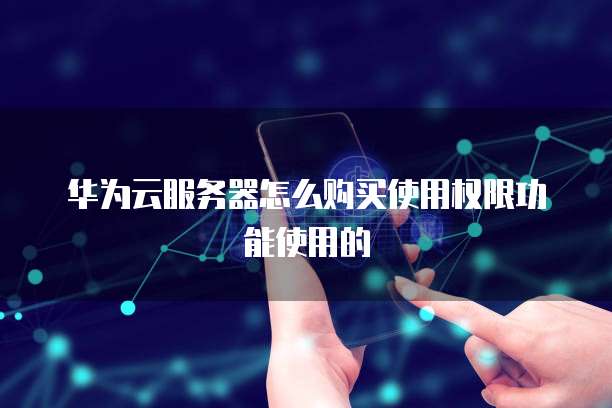 华为云服务器怎么购买使用权限功能使用的