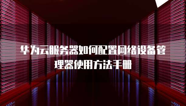 华为云服务器如何配置网络设备管理器使用方法手册
