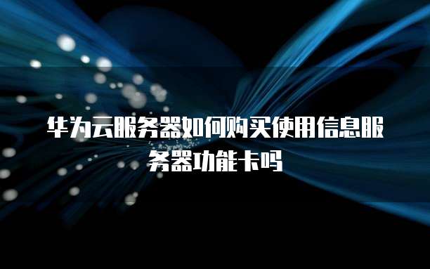 华为云服务器如何购买使用信息服务器功能卡吗