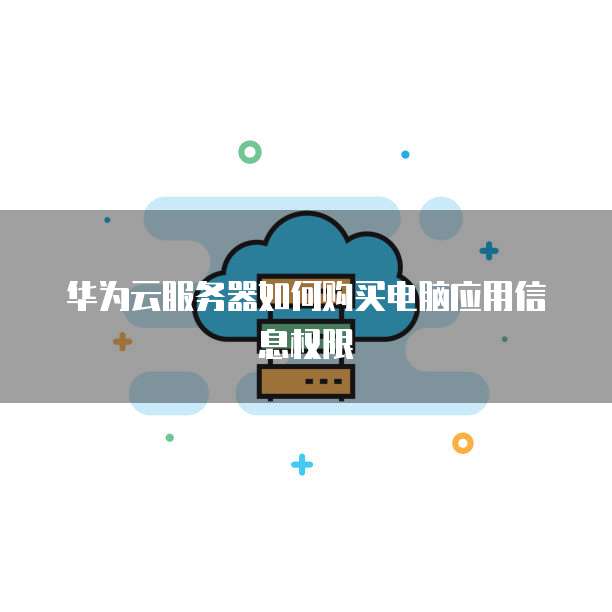 华为云服务器如何购买电脑应用信息权限