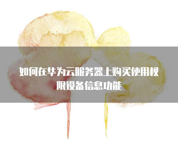 如何在华为云服务器上购买使用权限设备信息功能