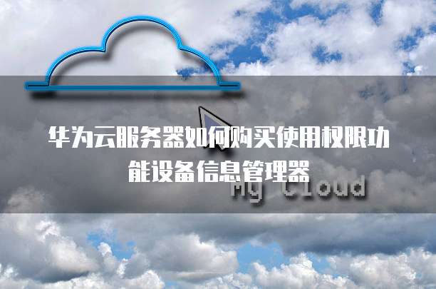 华为云服务器如何购买使用权限功能设备信息管理器