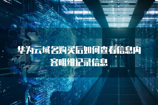 华为云域名购买后如何查看信息内容明细记录信息