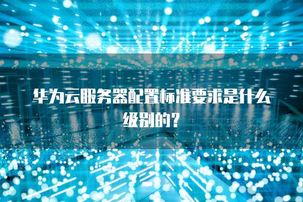 华为云服务器配置标准要求是什么级别的?