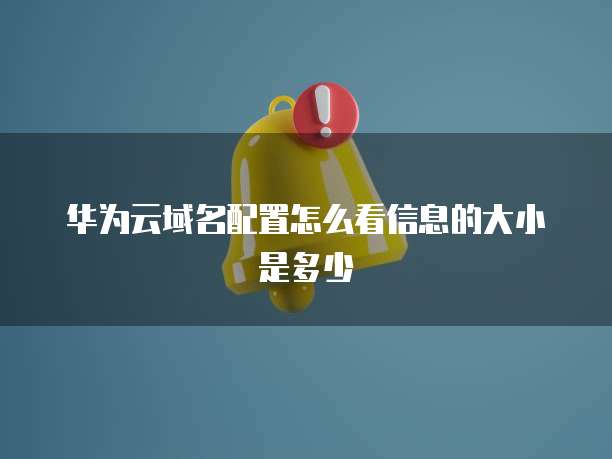 华为云域名配置怎么看信息的大小是多少