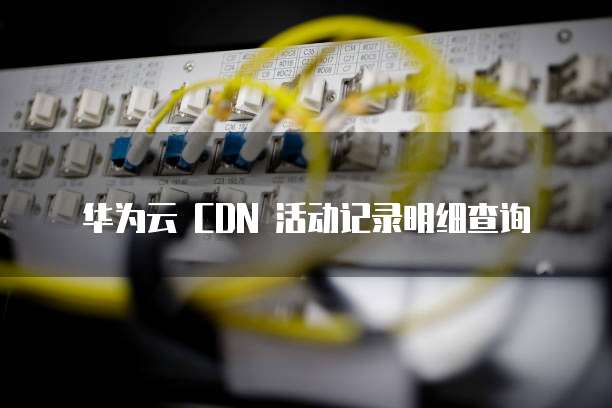 华为云 CDN 活动记录明细查询