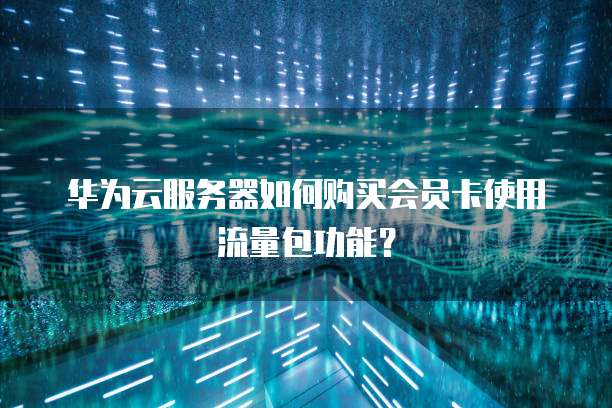 华为云服务器如何购买会员卡使用流量包功能？