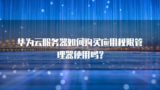 华为云服务器如何购买应用权限管理器使用吗?