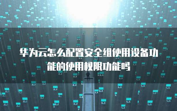 华为云怎么配置安全组使用设备功能的使用权限功能吗