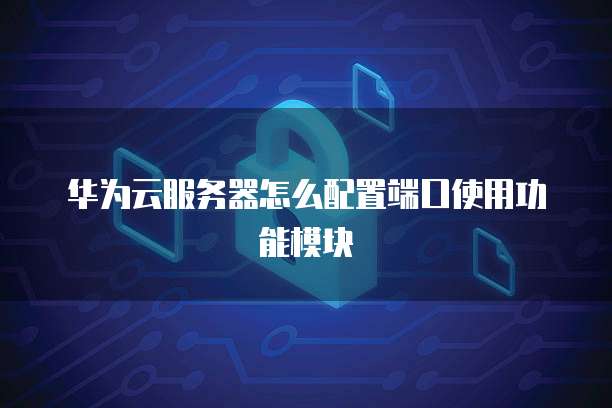 华为云服务器怎么配置端口使用功能模块