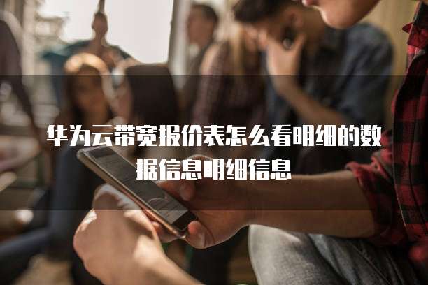 华为云带宽报价表怎么看明细的数据信息明细信息