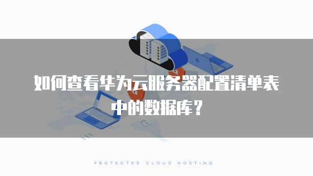 如何查看华为云服务器配置清单表中的数据库？