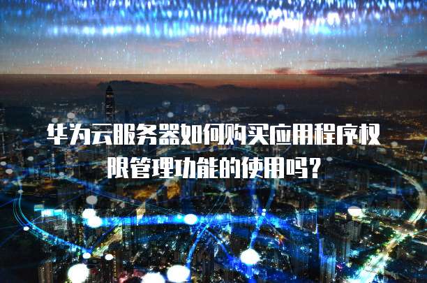 华为云服务器如何购买应用程序权限管理功能的使用吗?