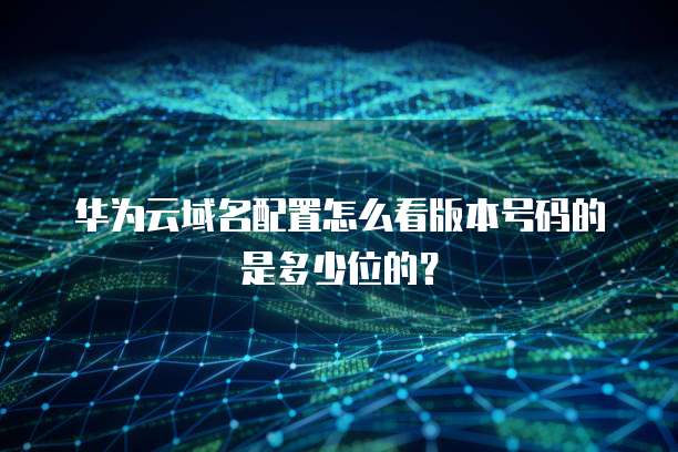 华为云域名配置怎么看版本号码的是多少位的?