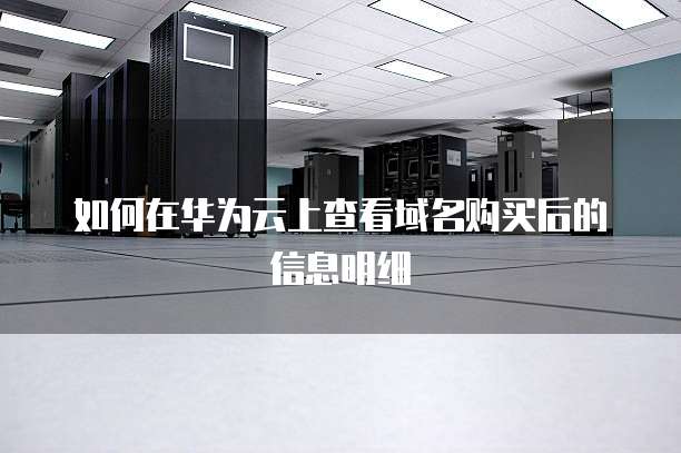 如何在华为云上查看域名购买后的信息明细