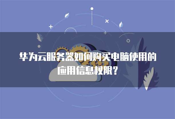 华为云服务器如何购买电脑使用的应用信息权限?