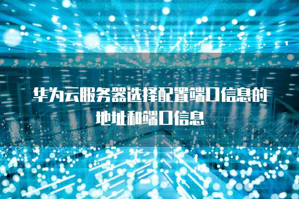 华为云服务器选择配置端口信息的地址和端口信息