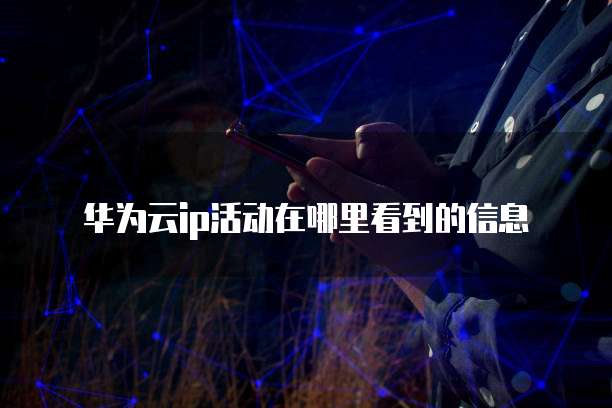 华为云ip活动在哪里看到的信息