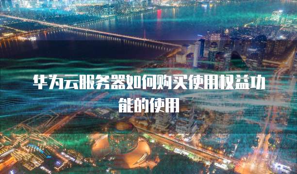 华为云服务器如何购买使用权益功能的使用
