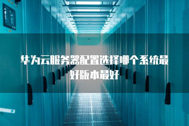 华为云服务器配置选择哪个系统最好版本最好