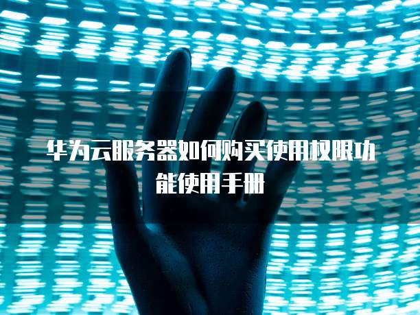 华为云服务器如何购买使用权限功能使用手册