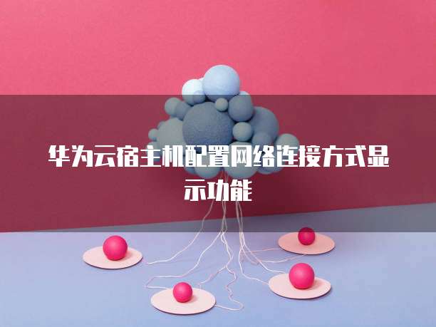 华为云宿主机配置网络连接方式显示功能