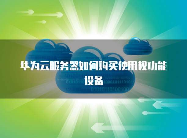 华为云服务器如何购买使用权功能设备