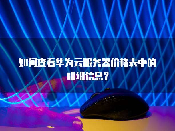 如何查看华为云服务器价格表中的明细信息？