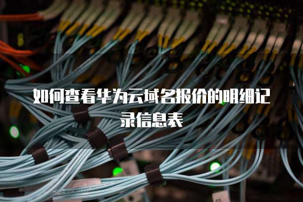 如何查看华为云域名报价的明细记录信息表