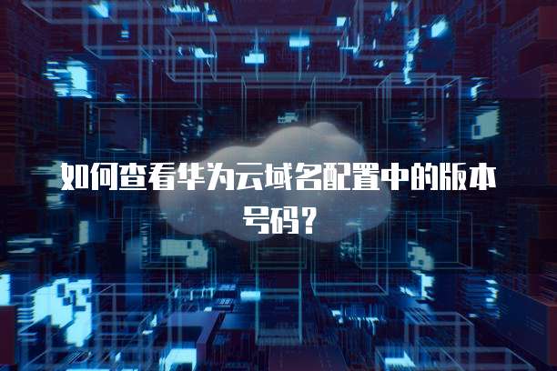 如何查看华为云域名配置中的版本号码?
