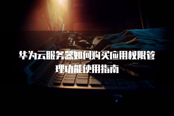 华为云服务器如何购买应用权限管理功能使用指南