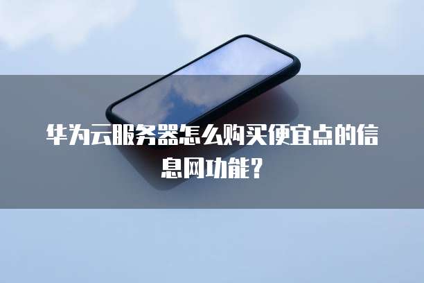 华为云服务器怎么购买便宜点的信息网功能?