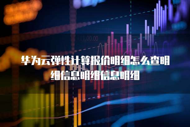华为云弹性计算报价明细怎么查明细信息明细信息明细