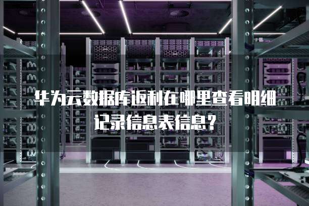 华为云数据库返利在哪里查看明细记录信息表信息？
