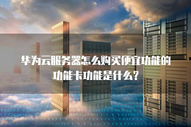 华为云服务器怎么购买便宜功能的功能卡功能是什么?