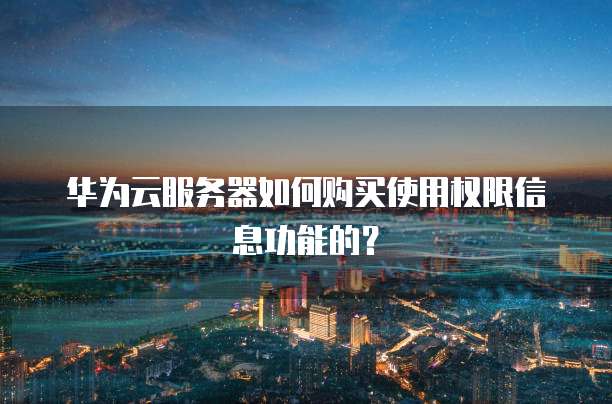 华为云服务器如何购买使用权限信息功能的?