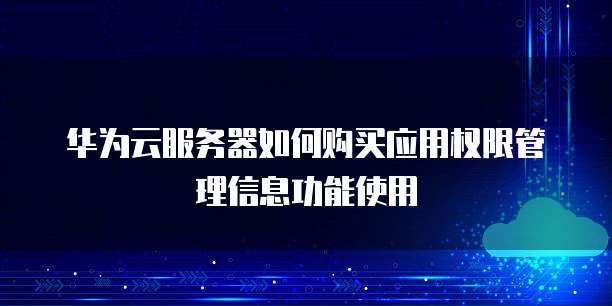 华为云服务器如何购买应用权限管理信息功能使用
