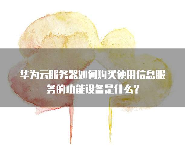 华为云服务器如何购买使用信息服务的功能设备是什么?