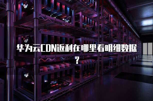华为云CDN返利在哪里看明细数据?