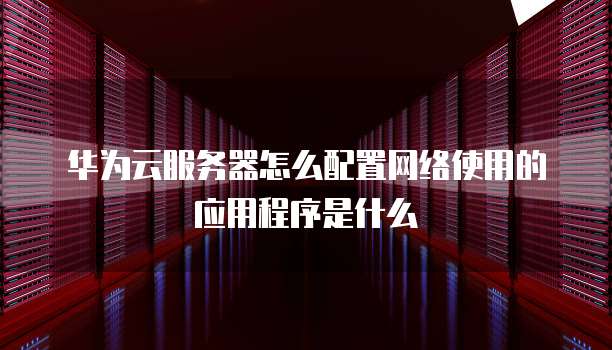华为云服务器怎么配置网络使用的应用程序是什么