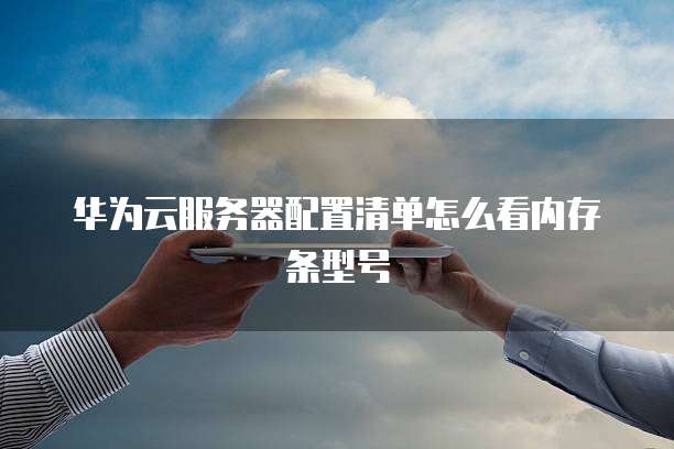 华为云服务器配置清单怎么看内存条型号