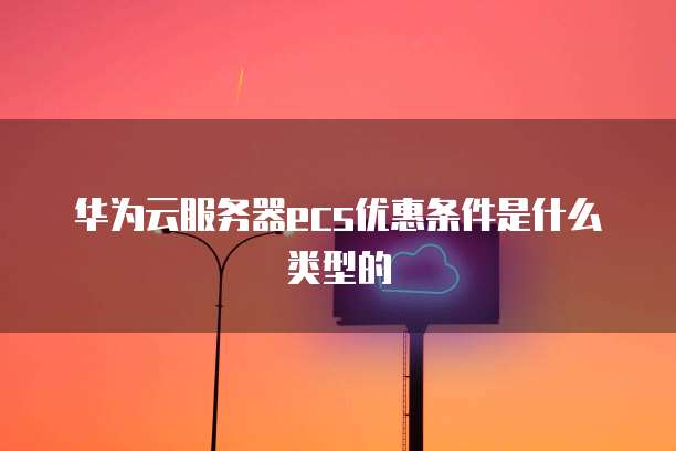 华为云服务器ecs优惠条件是什么类型的
