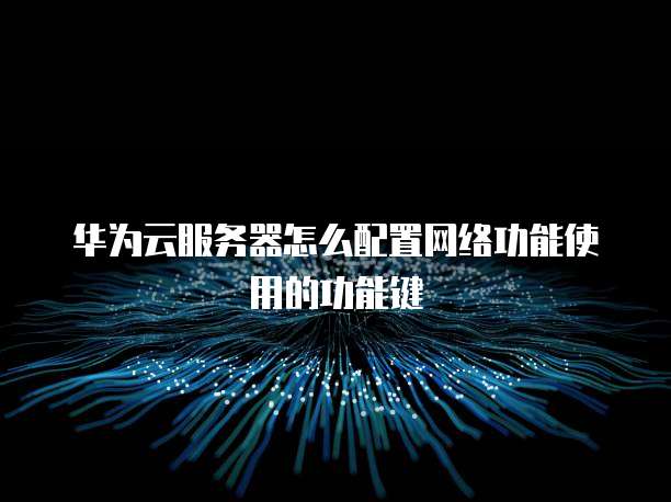 华为云服务器怎么配置网络功能使用的功能键