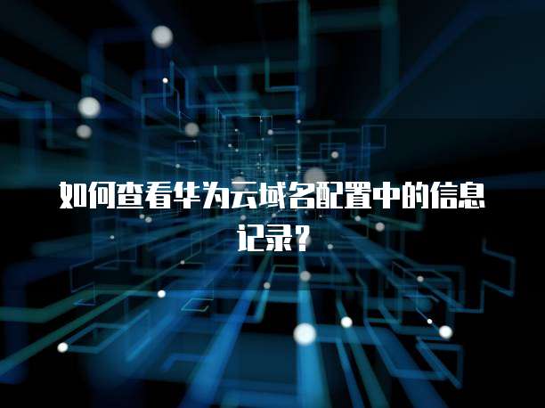 如何查看华为云域名配置中的信息记录?