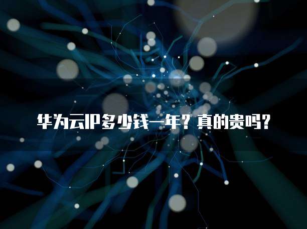 华为云IP多少钱一年?真的贵吗?