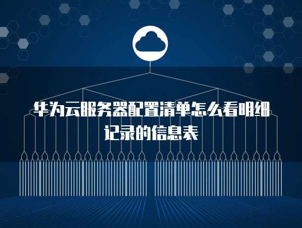华为云服务器配置清单怎么看明细记录的信息表