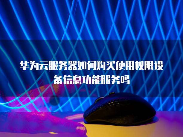 华为云服务器如何购买使用权限设备信息功能服务吗
