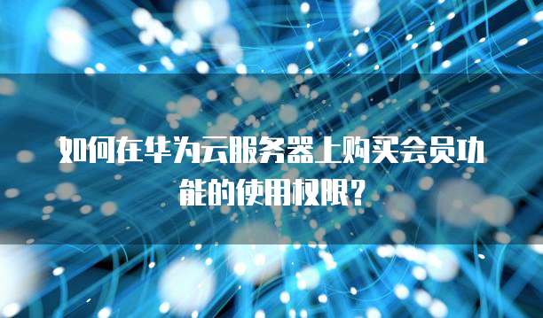 如何在华为云服务器上购买会员功能的使用权限？