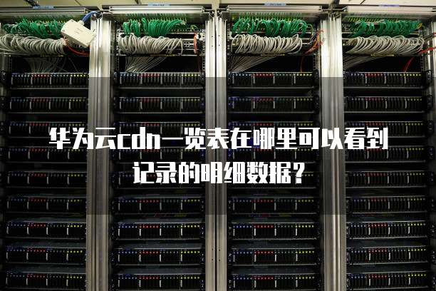 华为云cdn一览表在哪里可以看到记录的明细数据?