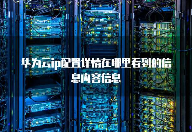 华为云ip配置详情在哪里看到的信息内容信息